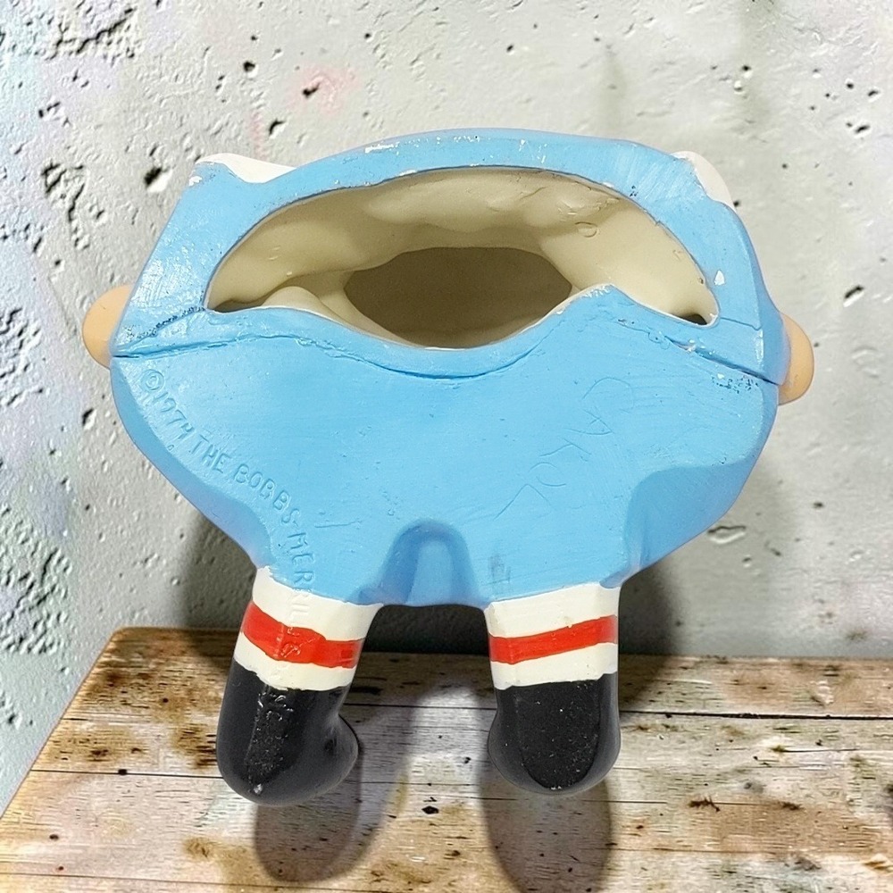 VTG 1974 Bobbs-Merrill Raggedy Ann Ceramic Figurine 8" Red Hair Blue Dress Rare - Picture 6 of 7